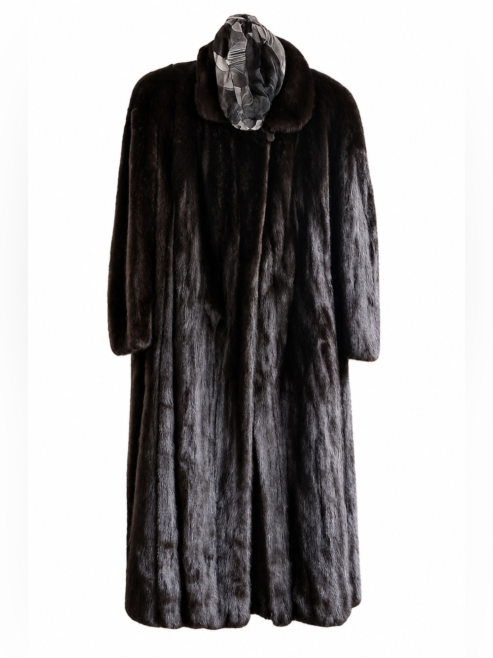 Classic Women's Full-Length Dark Brown Fur Coat